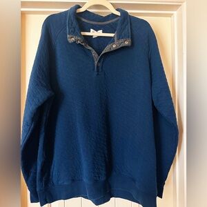 Goodfellow XL Men's Navy Quarter Button Down Pullover Sweatshirt